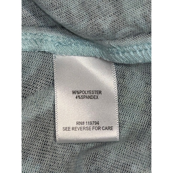 World Unity Top Blue Green Paisley Print Rhinestone V-Neck 3/4 Sleeve Tunic XXL - Picture 9 of 9